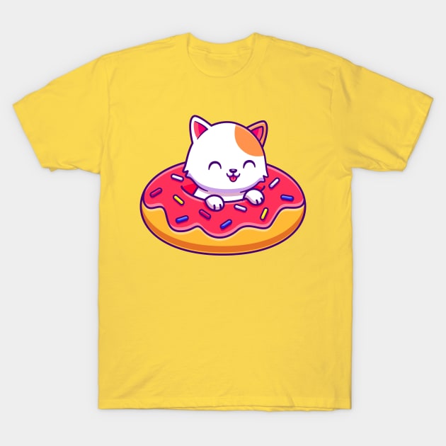 Donut Kitty T-Shirt by machmigo